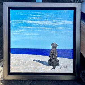 10 x 10 Framed Painting "Waiting"